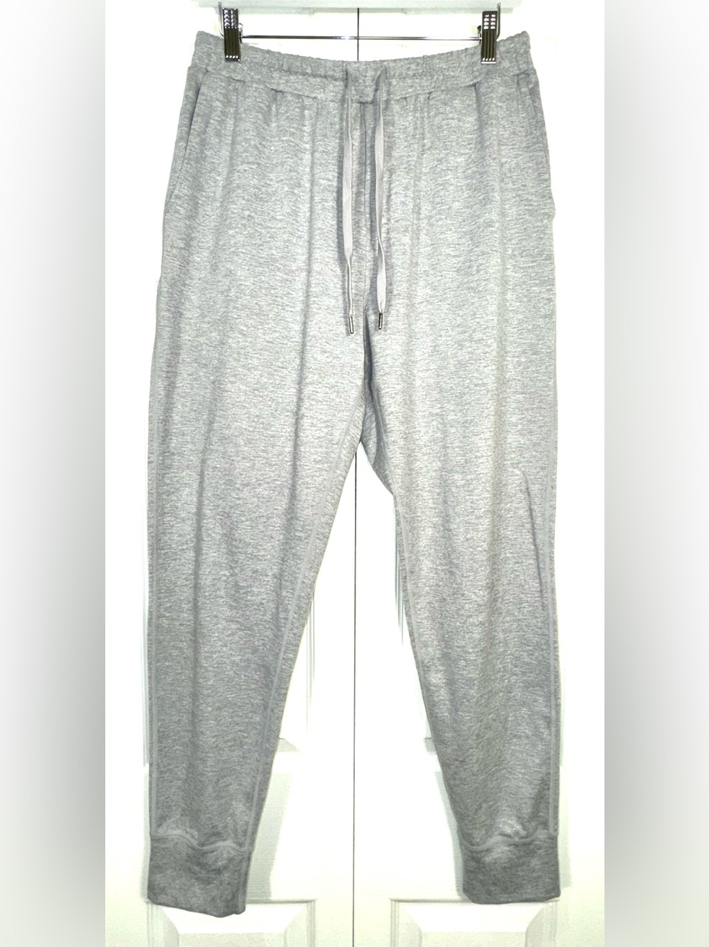 Quince Flowknit Performance Joggers heather pale grey Medium EUC